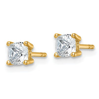 14ky 1 ctw Cert Lab Grown Dia VS/SI+ G+ Cushion 4 Prong Hvy Wt Earring-EM8794-100C-LG