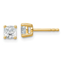 14ky 1 ctw Cert Lab Grown Dia VS/SI+ G+ Cushion 4 Prong Hvy Wt Earring-EM8794-100C-LG