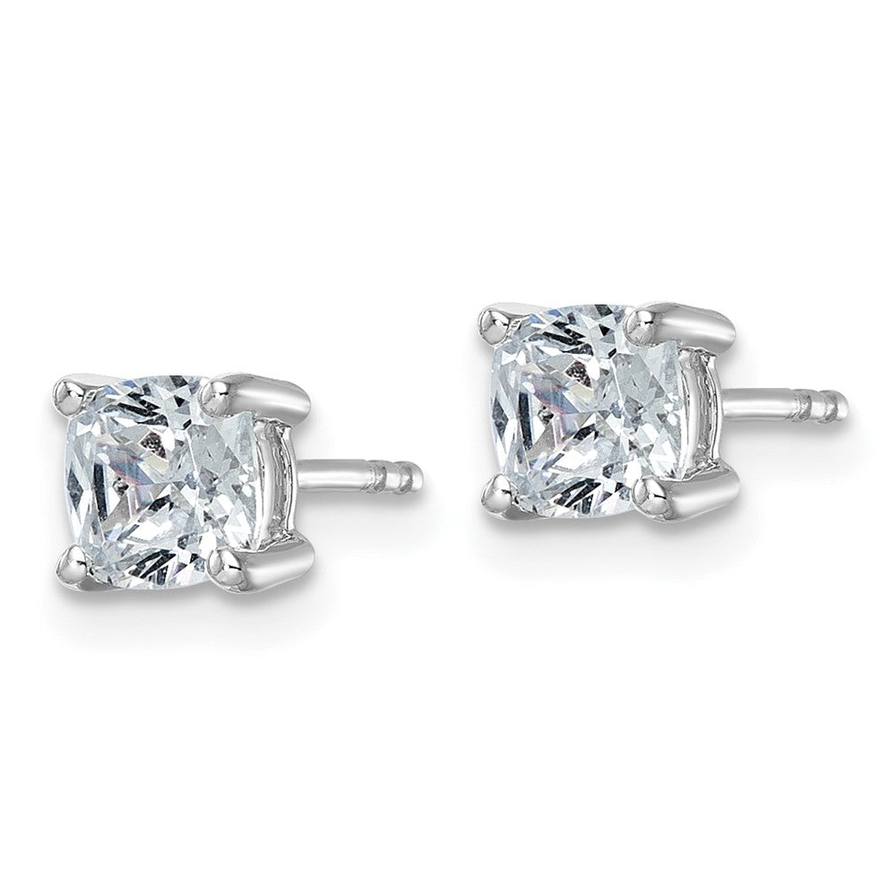 14kw 1 1/2 ctw Cert Lab Grown Dia VS+ F+ Cushion 4 Prong Hvy Wt Earring-EM8794-150C-WLD