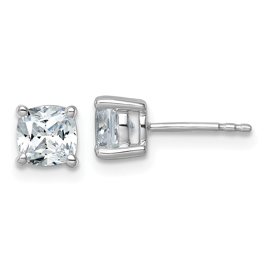 14kw 1 1/2 ctw Cert Lab Grown Dia VS/SI+ G+ Cushion 4 Prong Hvy Wt Earring-EM8794-150C-WLG