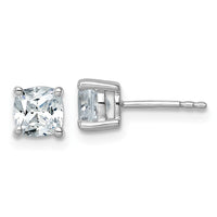 14kw 1 1/2 ctw Cert Lab Grown Dia VS/SI+ G+ Cushion 4 Prong Hvy Wt Earring-EM8794-150C-WLG