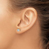 14ky 1 1/2 ctw Cert Lab Grown Dia VS/SI+ G+ Cushion 4 Prong Hvy Wt Earring-EM8794-150C-LG
