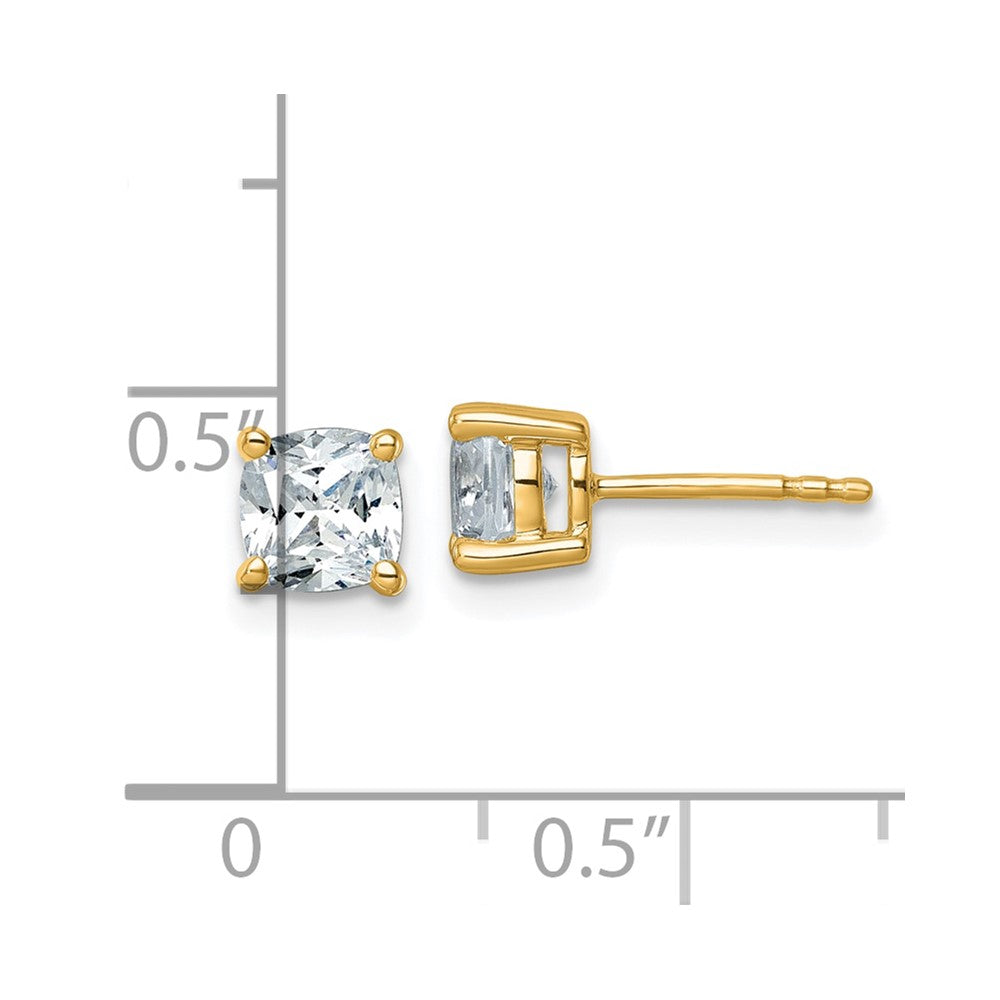 14ky 1 1/2 ctw Cert Lab Grown Dia VS+ F+ Cushion 4 Prong Hvy Wt Earring-EM8794-150C-LD