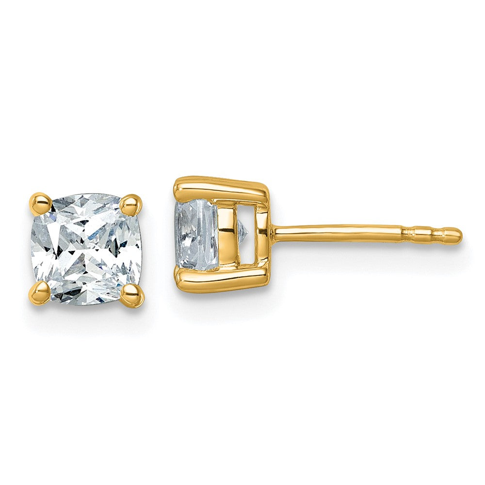 14ky 1 1/2 ctw Cert Lab Grown Dia VS/SI+ G+ Cushion 4 Prong Hvy Wt Earring-EM8794-150C-LG