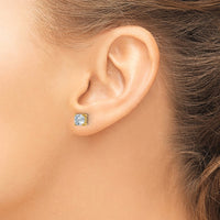 14ky 2 ctw Cert Lab Grown Dia VS+ F+ Cushion 4 Prong Hvy Wt Earring-EM8794-200C-LD