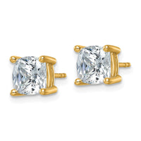 14ky 4 ctw Cert Lab Grown Dia VS+ F+ Cushion 4 Prong Hvy Wt Earring-EM8794-400C-LD