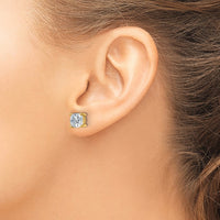 14ky 4 ctw Cert Lab Grown Dia VS+ F+ Cushion 4 Prong Hvy Wt Earring-EM8794-400C-LD