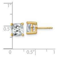 14ky 4 ctw Cert Lab Grown Dia VS+ F+ Cushion 4 Prong Hvy Wt Earring-EM8794-400C-LD