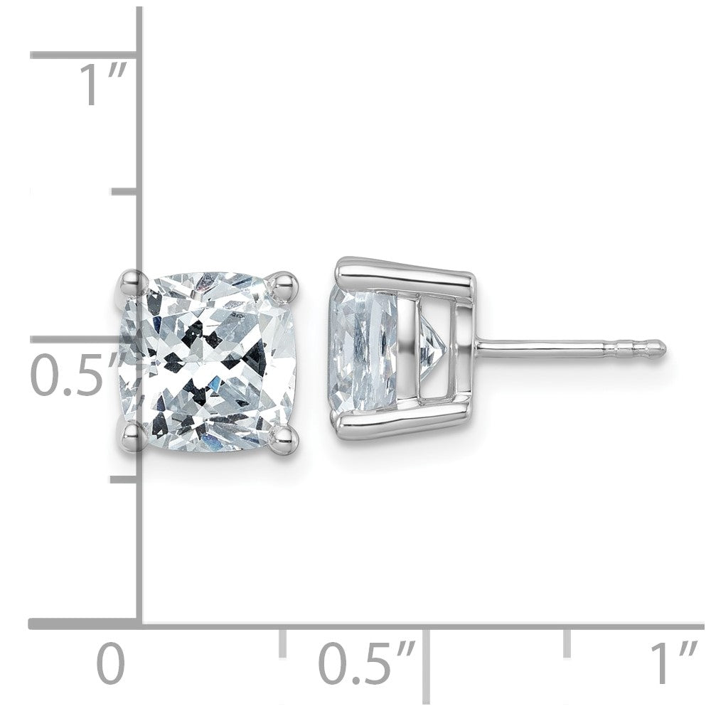 14kw 6 ctw Cert Lab Grown Dia VS+ F+ Cushion 4 Prong Hvy Wt Earring-EM8794-600C-WLD