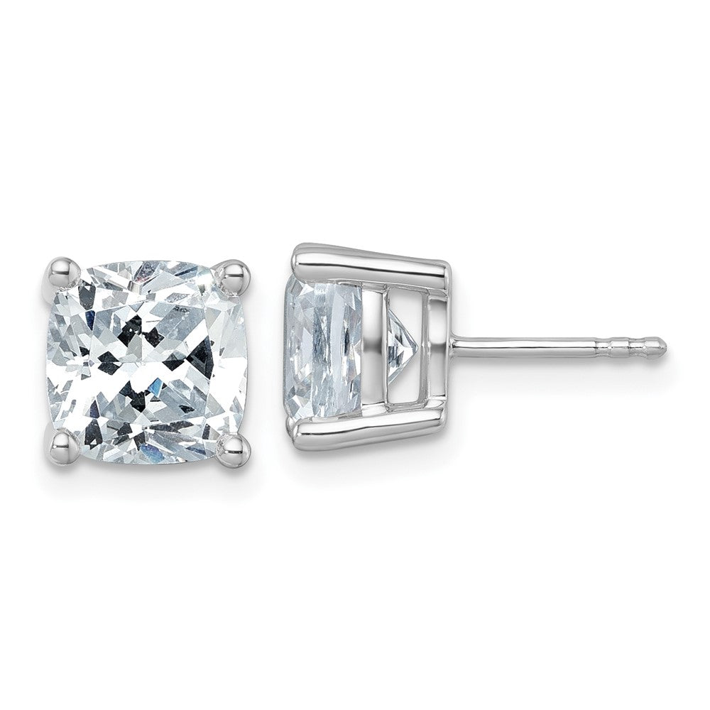 14kw 6 ctw Cert Lab Grown Dia VS/SI+ G+ Cushion 4 Prong Hvy Wt Earring-EM8794-600C-WLG