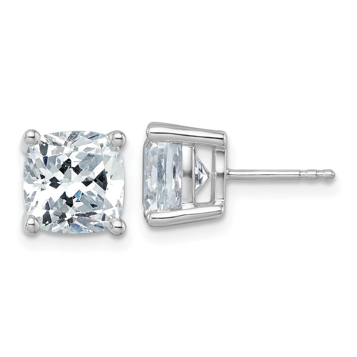 14kw 6 ctw Cert Lab Grown Dia VS/SI+ G+ Cushion 4 Prong Hvy Wt Earring-EM8794-600C-WLG