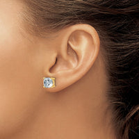 14ky 6 ctw Cert Lab Grown Dia VS/SI+ G+ Cushion 4 Prong Hvy Wt Earring-EM8794-600C-LG