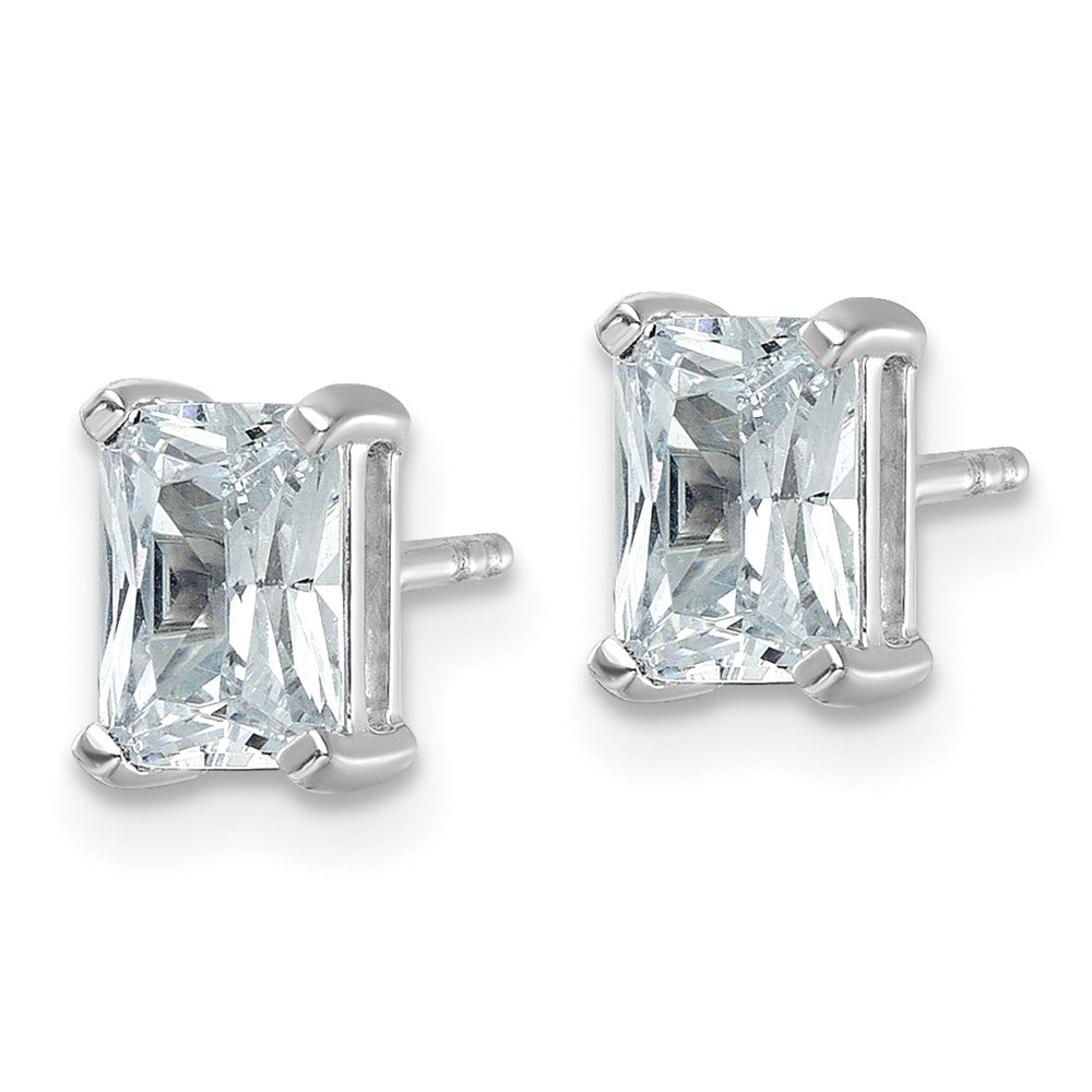 14kw 2 ctw Cert Lab Grown Dia VS/SI+ G+ Radiant 4 Prong Hvy Wt Earring-EM8796-200C-WLG