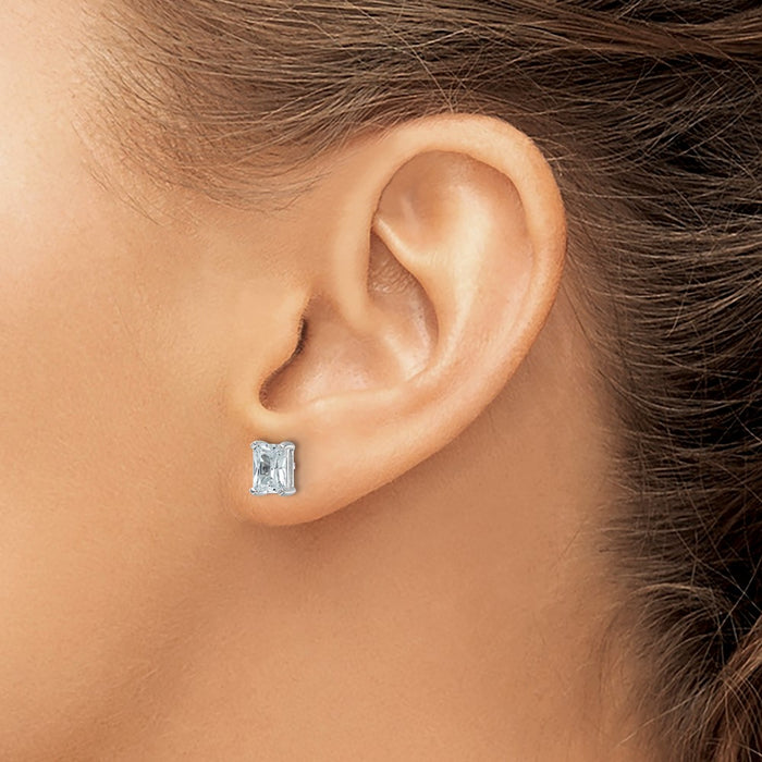 14kw 2 ctw Cert Lab Grown Dia VS/SI+ G+ Radiant 4 Prong Hvy Wt Earring-EM8796-200C-WLG