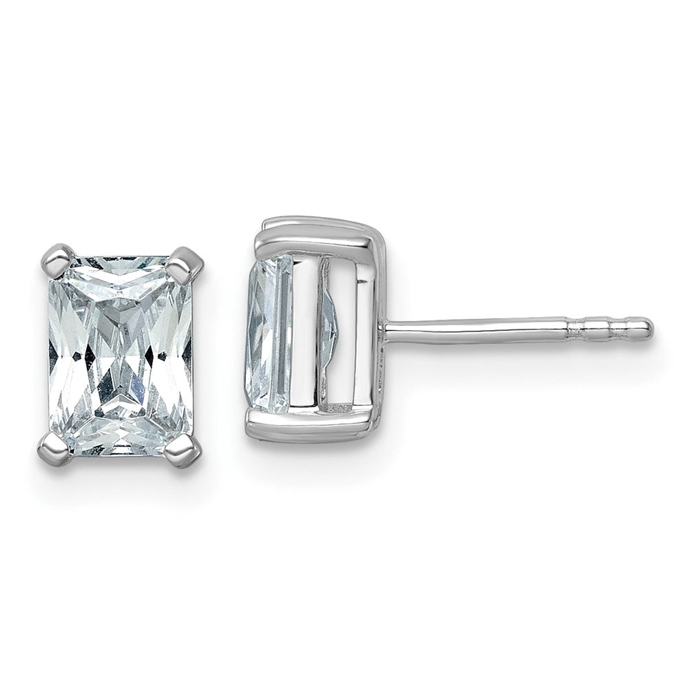 14kw 2 ctw Cert Lab Grown Dia VS+ F+ Radiant 4 Prong Hvy Wt Earring-EM8796-200C-WLD