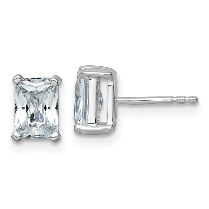 14kw 2 ctw Cert Lab Grown Dia VS+ F+ Radiant 4 Prong Hvy Wt Earring-EM8796-200C-WLD