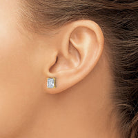 14ky 3 ctw Cert Lab Grown Dia VS+ F+ Radiant 4 Prong Hvy Wt Earring-EM8796-300C-LD