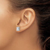 14kw 4 ctw Cert Lab Grown Dia VS+ F+ Radiant 4 Prong Hvy Wt Earring-EM8796-400C-WLD