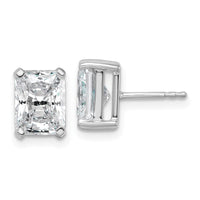 14kw 4 ctw Cert Lab Grown Dia VS+ F+ Radiant 4 Prong Hvy Wt Earring-EM8796-400C-WLD
