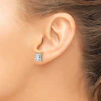 14ky 4 ctw Cert Lab Grown Dia VS+ F+ Radiant 4 Prong Hvy Wt Earring-EM8796-400C-LD