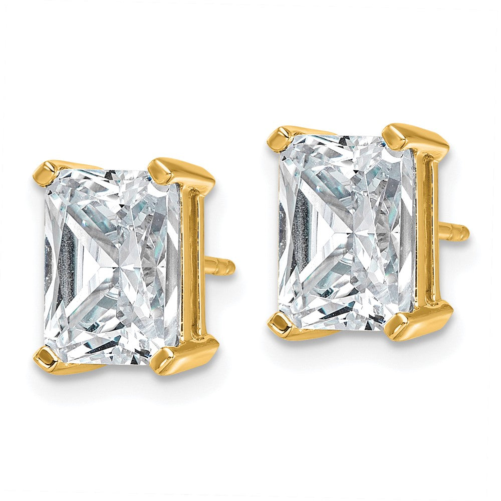 14ky 5 ctw Cert Lab Grown Dia VS+ F+ Radiant 4 Prong Hvy Wt Earring-EM8796-500C-LD