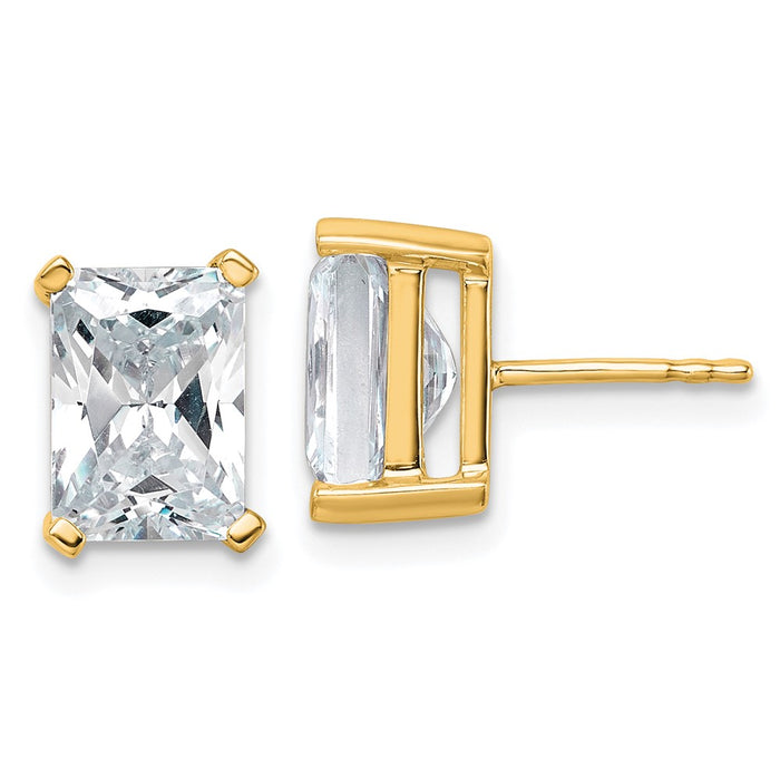 14ky 5 ctw Cert Lab Grown Dia VS+ F+ Radiant 4 Prong Hvy Wt Earring-EM8796-500C-LD