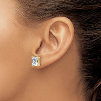 14ky 6 ctw Cert Lab Grown Dia VS/SI+ G+ Radiant 4 Prong Hvy Wt Earring-EM8796-600C-LG
