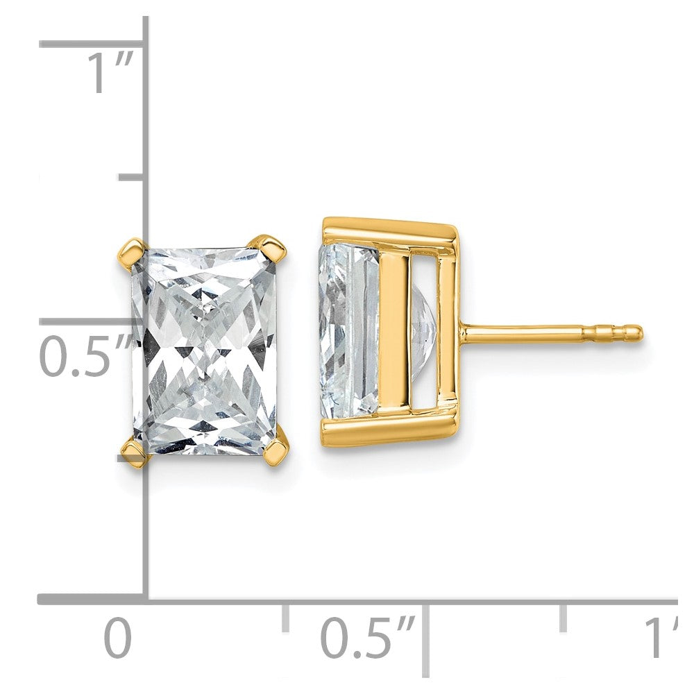 14ky 6 ctw Cert Lab Grown Dia VS+ F+ Radiant 4 Prong Hvy Wt Earring-EM8796-600C-LD