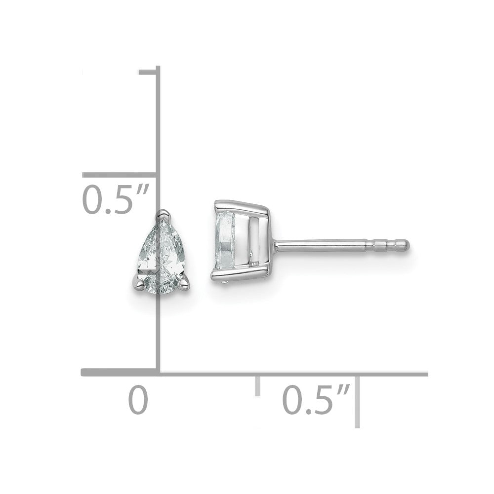 14kw 1/2 ctw Cert Lab Grown Dia VS/SI+ G+ Pear 4 Prong Hvy Wt Earring-EM8797-050C-WLG