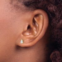14ky 1/2 ctw Cert Lab Grown Dia VS+ F+ Pear 4 Prong Hvy Wt Earring-EM8797-050C-LD