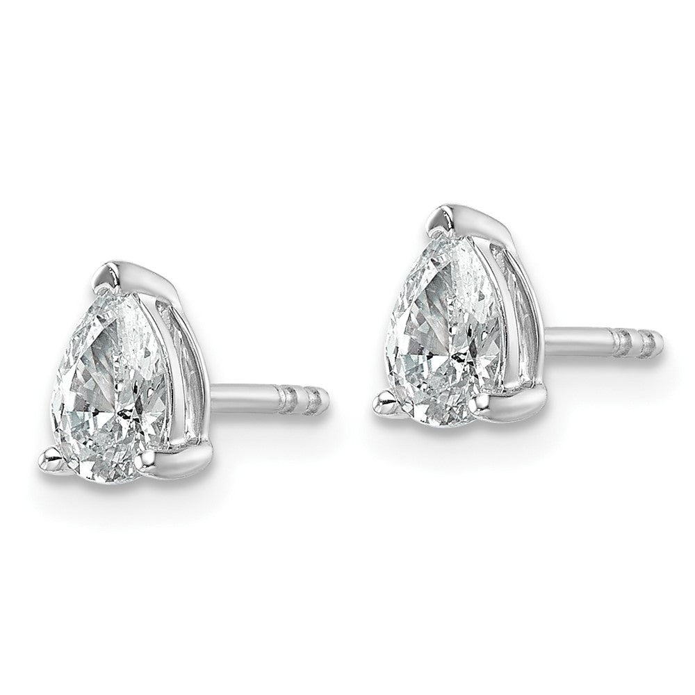 14kw 3/4 ctw Cert Lab Grown Dia VS/SI+ G+ Pear 4 Prong Hvy Wt Earring-EM8797-075C-WLG