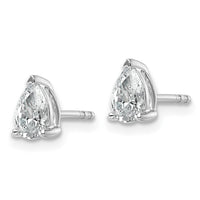 14kw 3/4 ctw Cert Lab Grown Dia VS/SI+ G+ Pear 4 Prong Hvy Wt Earring-EM8797-075C-WLG