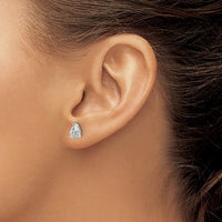 14kw 3/4 ctw Cert Lab Grown Dia VS+ F+ Pear 4 Prong Hvy Wt Earring-EM8797-075C-WLD