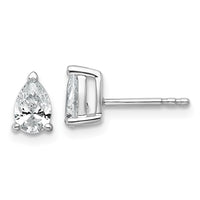 14kw 3/4 ctw Cert Lab Grown Dia VS/SI+ G+ Pear 4 Prong Hvy Wt Earring-EM8797-075C-WLG