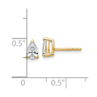 14ky 3/4 ctw Cert Lab Grown Dia VS/SI+ G+ Pear 4 Prong Hvy Wt Earring-EM8797-075C-LG