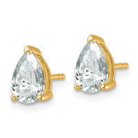 14ky 2 ctw Cert Lab Grown Dia VS+ F+ Pear 4 Prong Hvy Wt Earring-EM8797-200C-LD