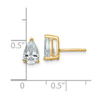 14ky 2 ctw Cert Lab Grown Dia VS+ F+ Pear 4 Prong Hvy Wt Earring-EM8797-200C-LD