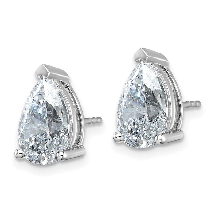 14kw 6 ctw Cert Lab Grown Dia VS+ F+ Pear 4 Prong Hvy Wt Earring-EM8797-600C-WLD