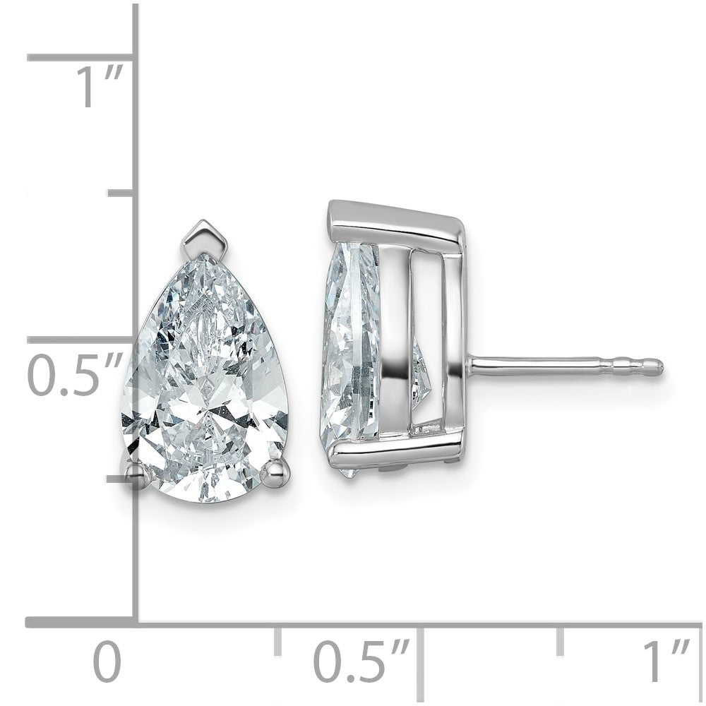 14kw 6 ctw Cert Lab Grown Dia VS/SI+ G+ Pear 4 Prong Hvy Wt Earring-EM8797-600C-WLG