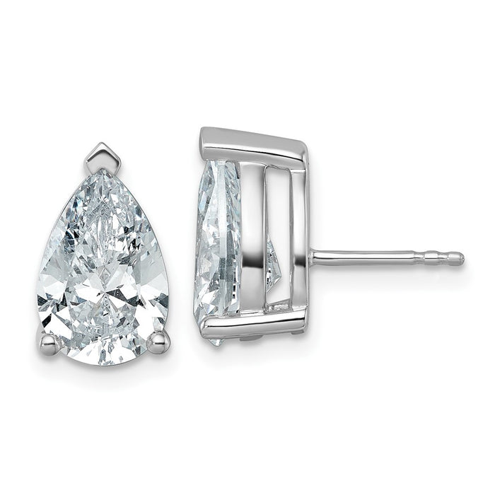 14kw 6 ctw Cert Lab Grown Dia VS+ F+ Pear 4 Prong Hvy Wt Earring-EM8797-600C-WLD