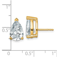 14ky 6 ctw Cert Lab Grown Dia VS+ F+ Pear 4 Prong Hvy Wt Earring-EM8797-600C-LD