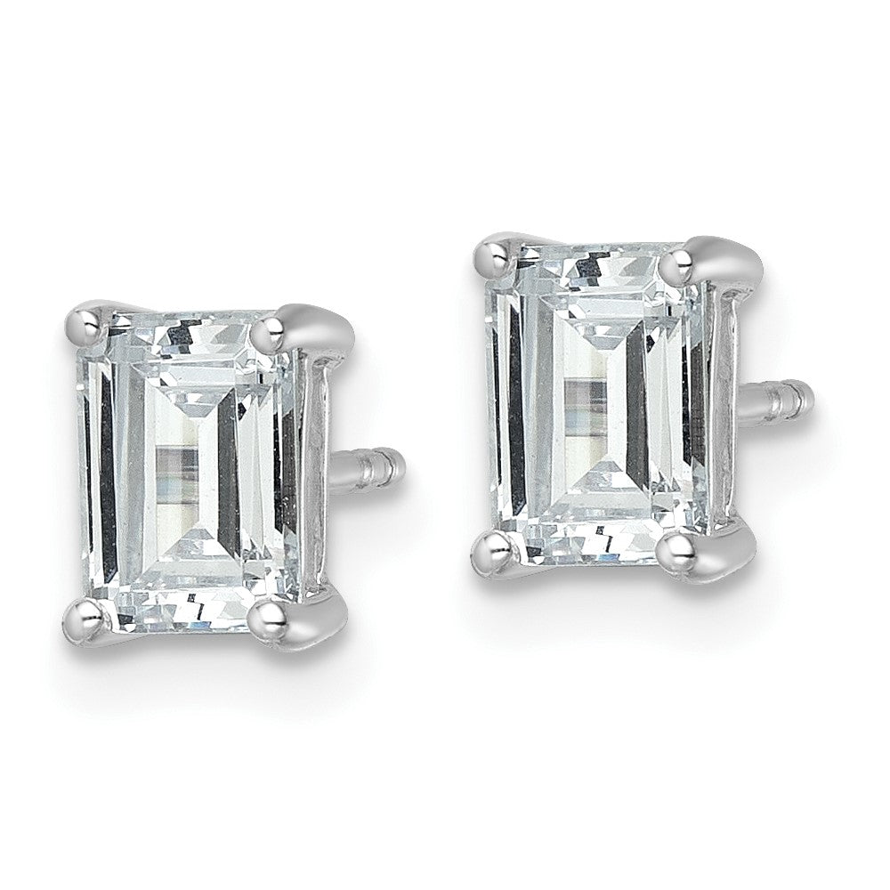 14kw 2 ctw Cert Lab Grown Dia VS+ F+ Emerald 4 Prong Hvy Wt Earring-EM8798-200C-WLD