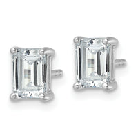 14kw 2 ctw Cert Lab Grown Dia VS+ F+ Emerald 4 Prong Hvy Wt Earring-EM8798-200C-WLD