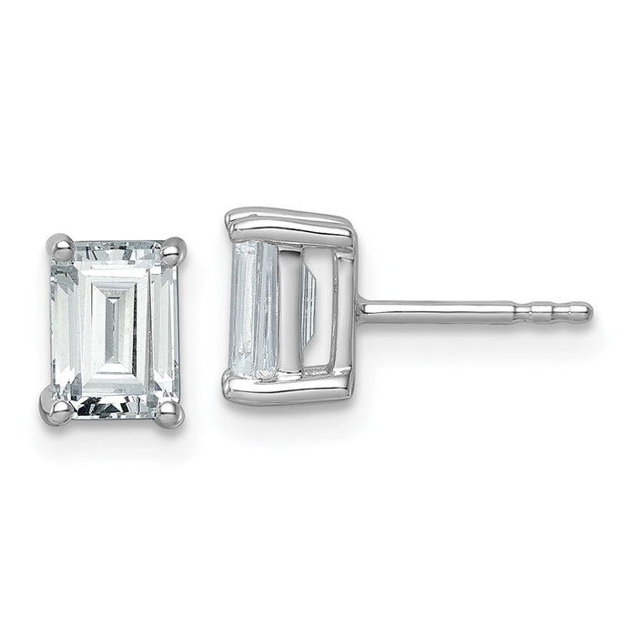 14kw 2 ctw Cert Lab Grown Dia VS+ F+ Emerald 4 Prong Hvy Wt Earring-EM8798-200C-WLD