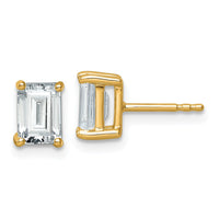 14ky 2 ctw Cert Lab Grown Dia VS+ F+ Emerald 4 Prong Hvy Wt Earring-EM8798-200C-LD