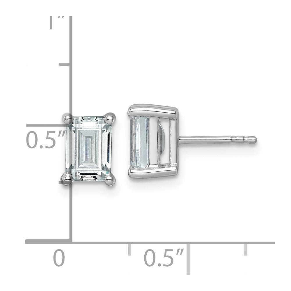 14kw 3 ctw Cert Lab Grown Dia VS+ F+ Emerald 4 Prong Hvy Wt Earring-EM8798-300C-WLD