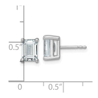 14kw 3 ctw Cert Lab Grown Dia VS+ F+ Emerald 4 Prong Hvy Wt Earring-EM8798-300C-WLD