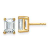 14ky 3 ctw Cert Lab Grown Dia VS+ F+ Emerald 4 Prong Hvy Wt Earring-EM8798-300C-LD