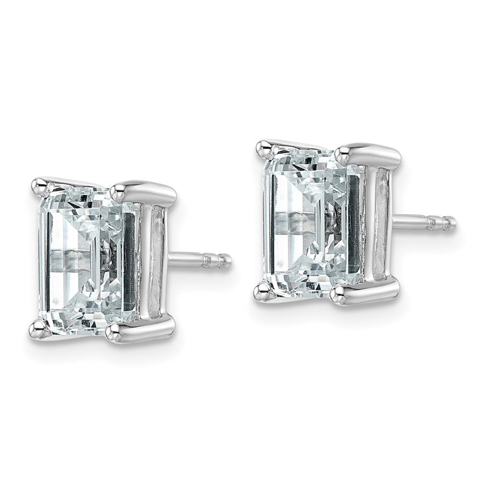 14kw 4 ctw Cert Lab Grown Dia VS+ F+ Emerald 4 Prong Hvy Wt Earring-EM8798-400C-WLD