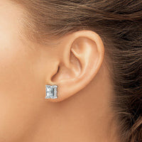 14kw 4 ctw Cert Lab Grown Dia VS+ F+ Emerald 4 Prong Hvy Wt Earring-EM8798-400C-WLD
